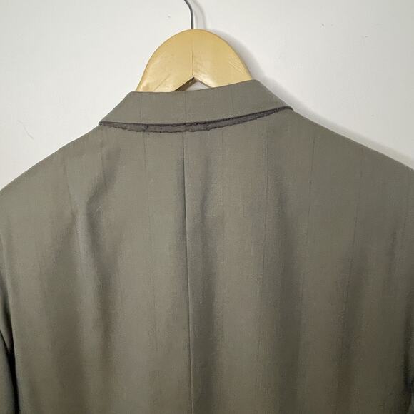 Vtg 80s Rimeris Studio Olive Green Wool Double Breasted Blazer Wall St Jacket 40 - Picture 12 of 12
